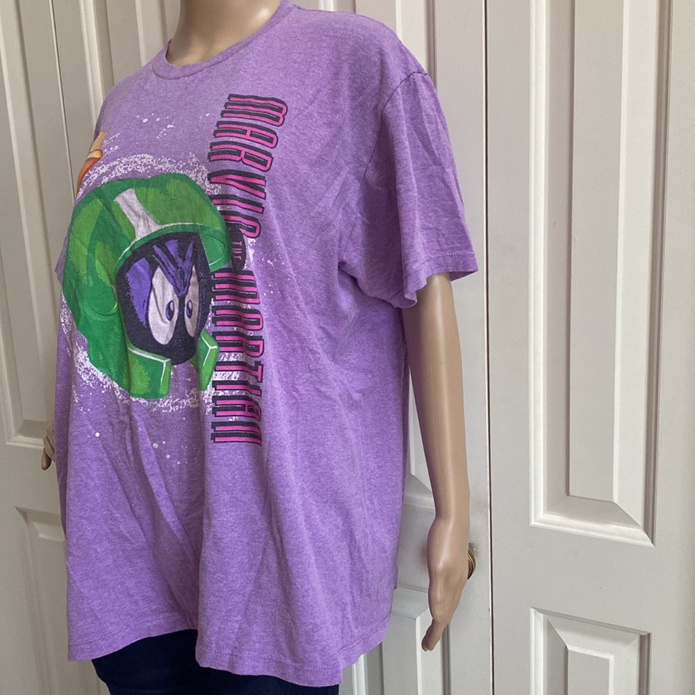 Marvin the Martian Womens XL Purple Tee Shirt. EUC. Unisex. Looney Toons. WB. - Picture 3 of 12
